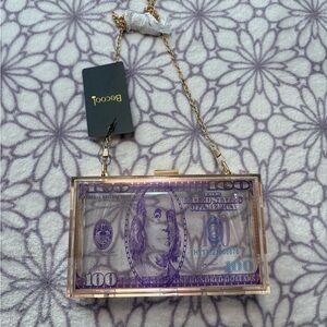 Money Hard Case Clear Shoulder Purse